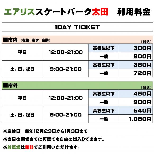 利用料金表