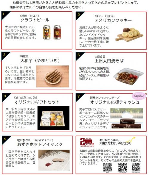 太田市のふるさと納税返礼品の数々