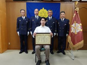 消防協力者表彰授与式後の記念撮影写真