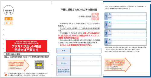 通知はがきオモテ