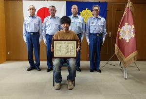 消防協力者表彰式後の写真撮影の様子