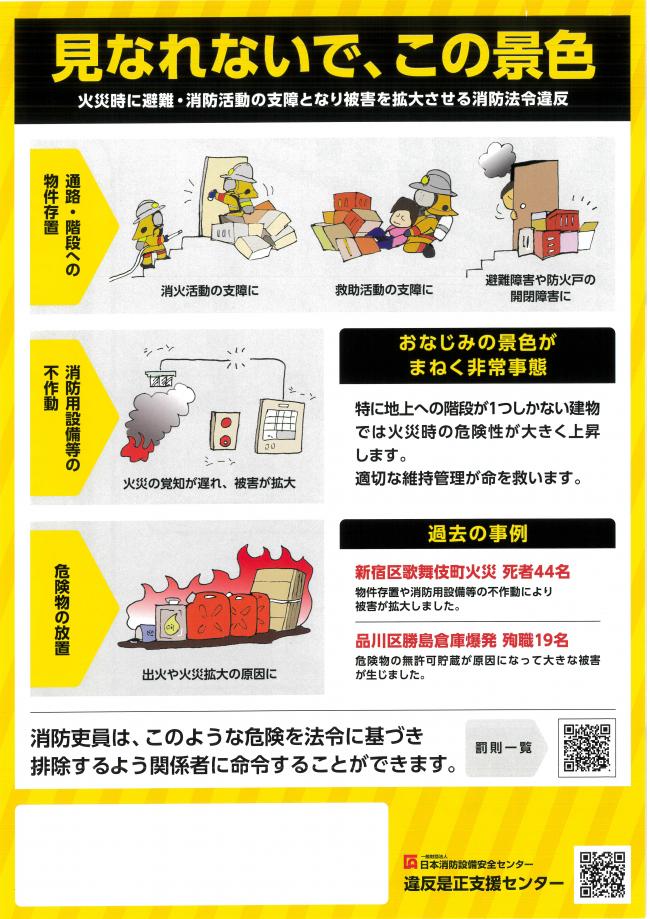 日常の小さなこと、火災時には大ごとです。２