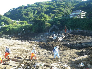 静岡県熱海市土石流災害太田市消防本部撮影の画像