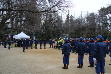 訓練前　消防団集合の画像