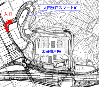 太田強戸スマートIC入口の案内図