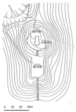 「八幡山古墳平面図」の画像