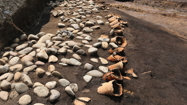 西田島遺跡古墳埴輪出土状況