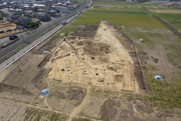 城ノ内遺跡平成21年度発掘調査の空撮