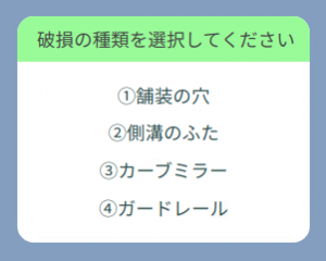 LINE画面(破損の種類)