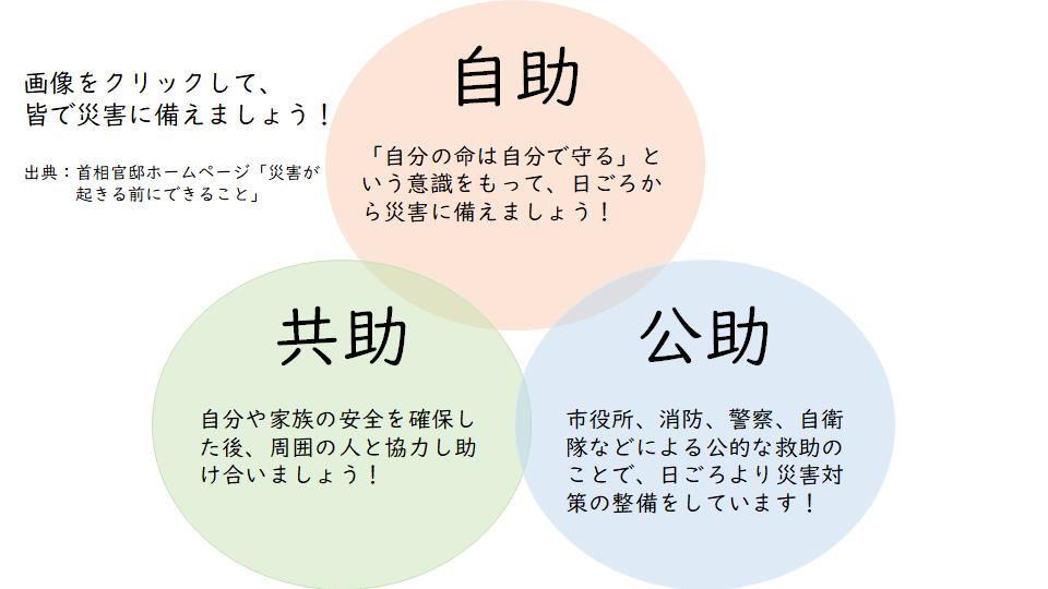 自助、共助、公助の図